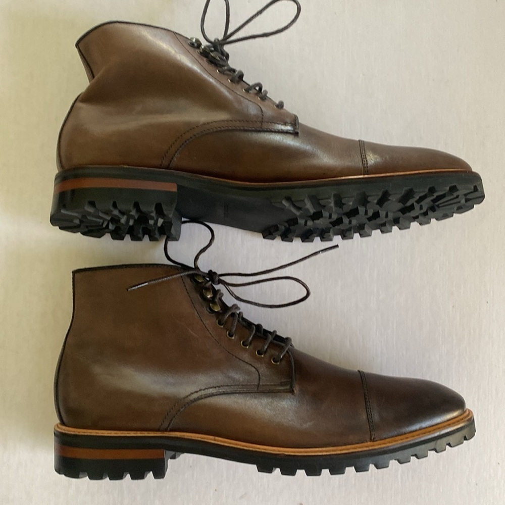 Gordon Rush Men's Chestnut Brown Leather Boots Size 8.5 - Picture 9 of 15